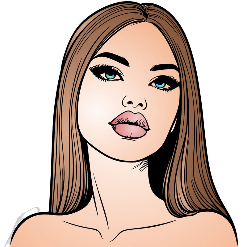 realistic woman with full lips