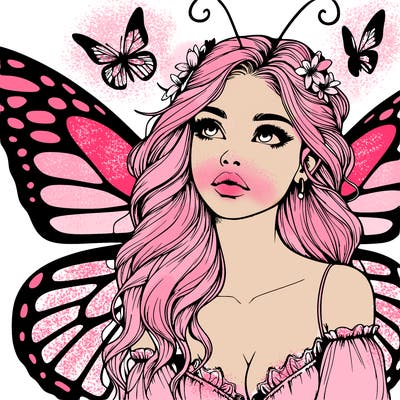 butterfly fairy realistic girl