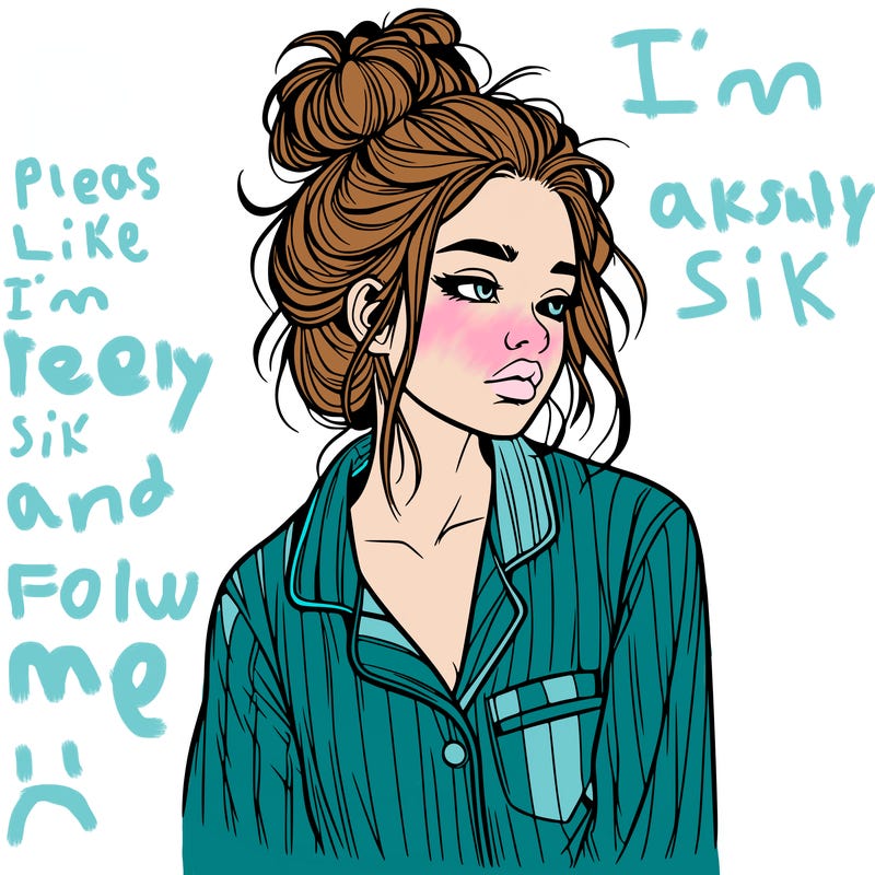 realistic woman with pajamas on and a messy bun
