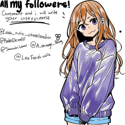 manga teen girl  in a sweater and baggy pants