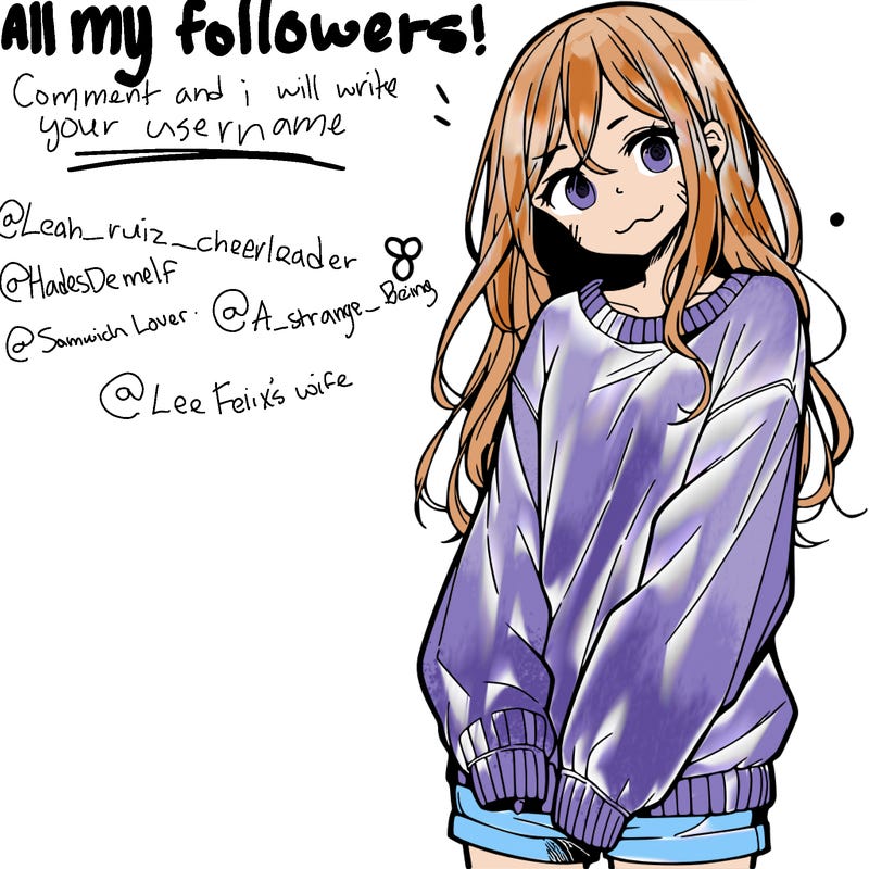 manga teen girl  in a sweater and baggy pants