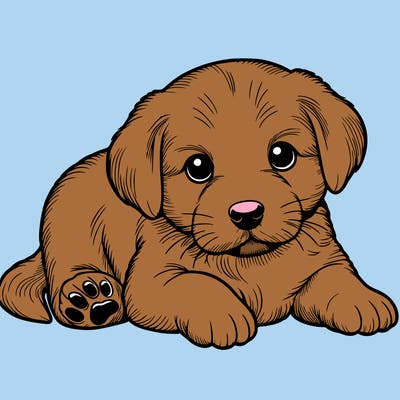 a cute realistic puppy