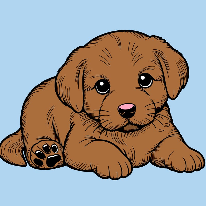 a cute realistic puppy