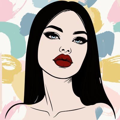 realistic woman with full lips