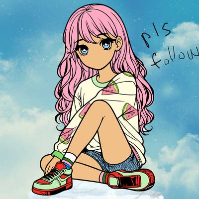 girl sitting realistic