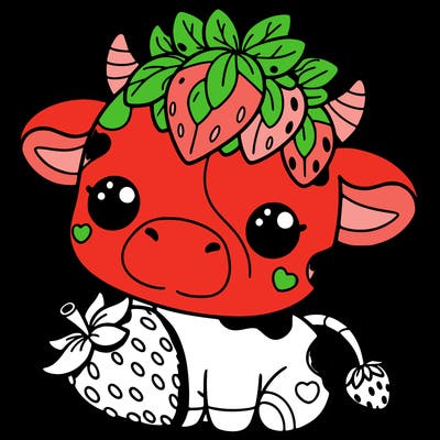 cute strawberry cow