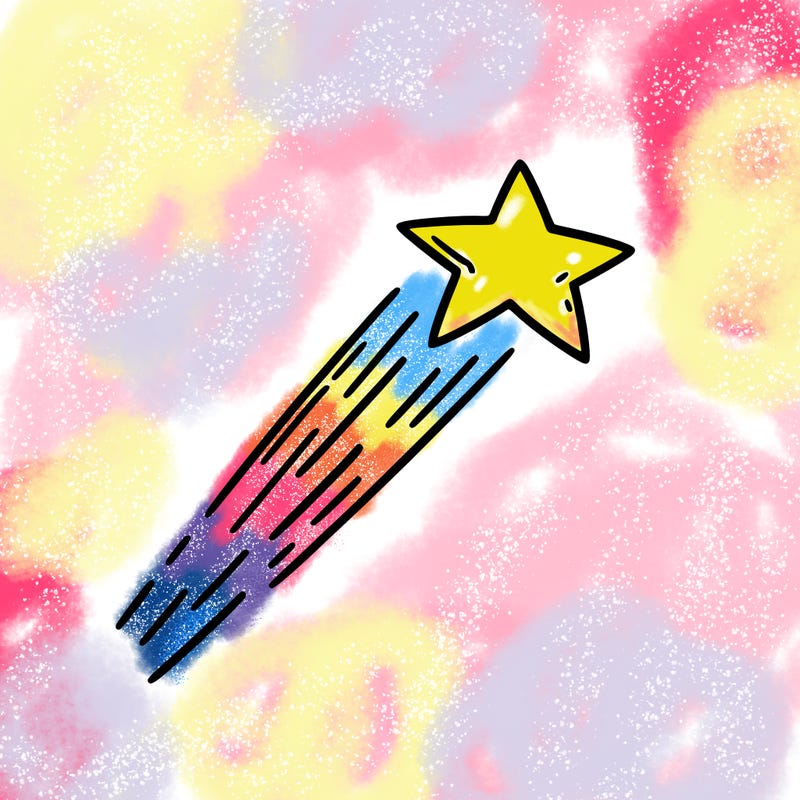 a shooting star in the sky