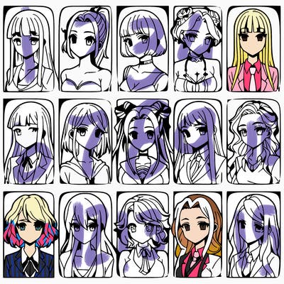 girls that look diffrent anime