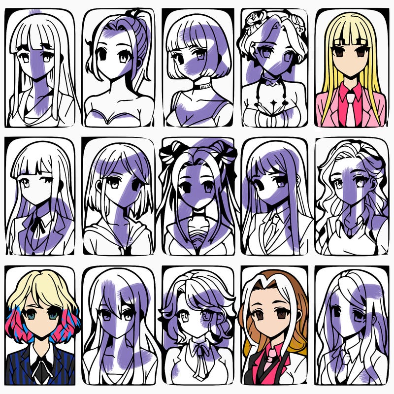 girls that look diffrent anime