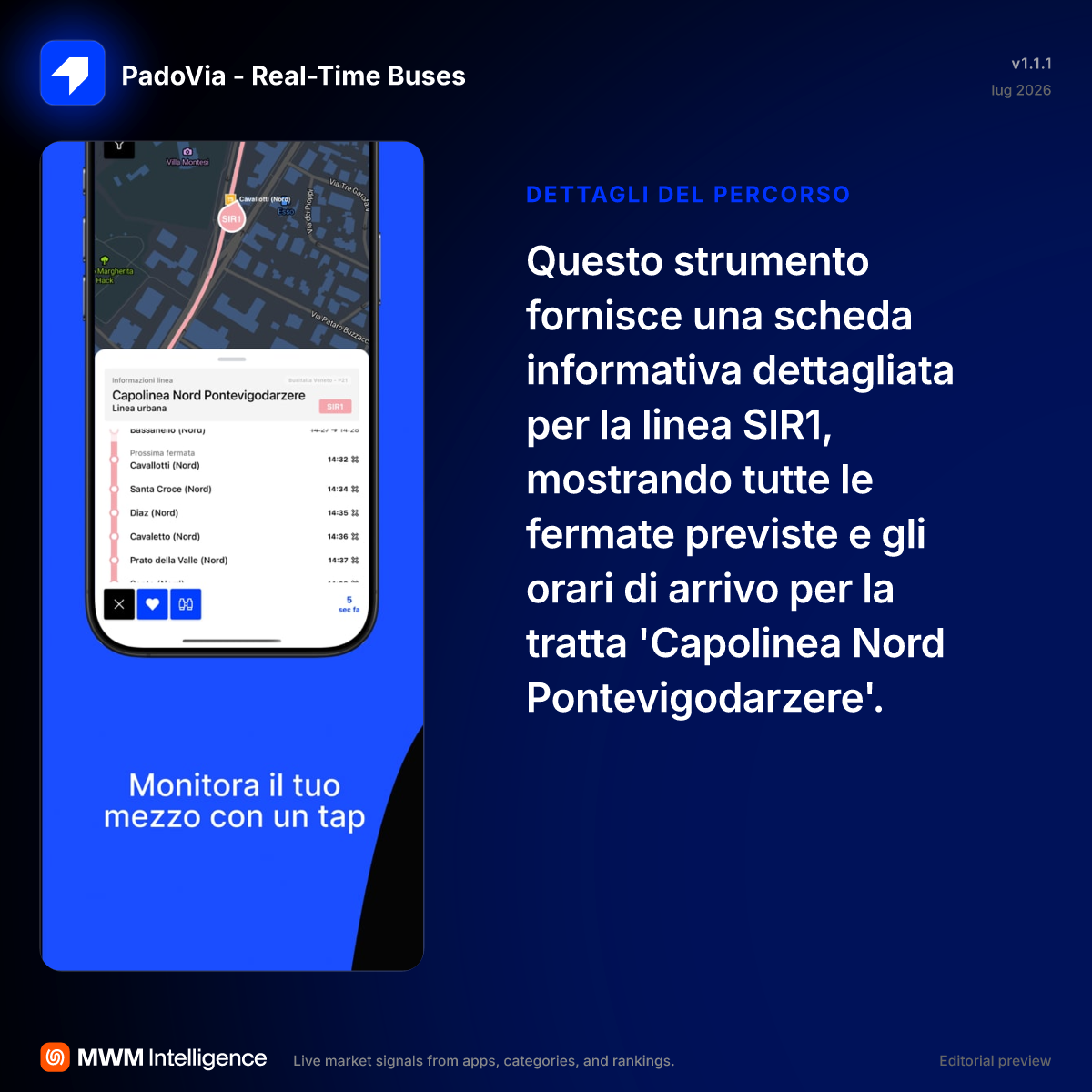 PadoVia - Bus in tempo reale - App di Navigazione | MWM