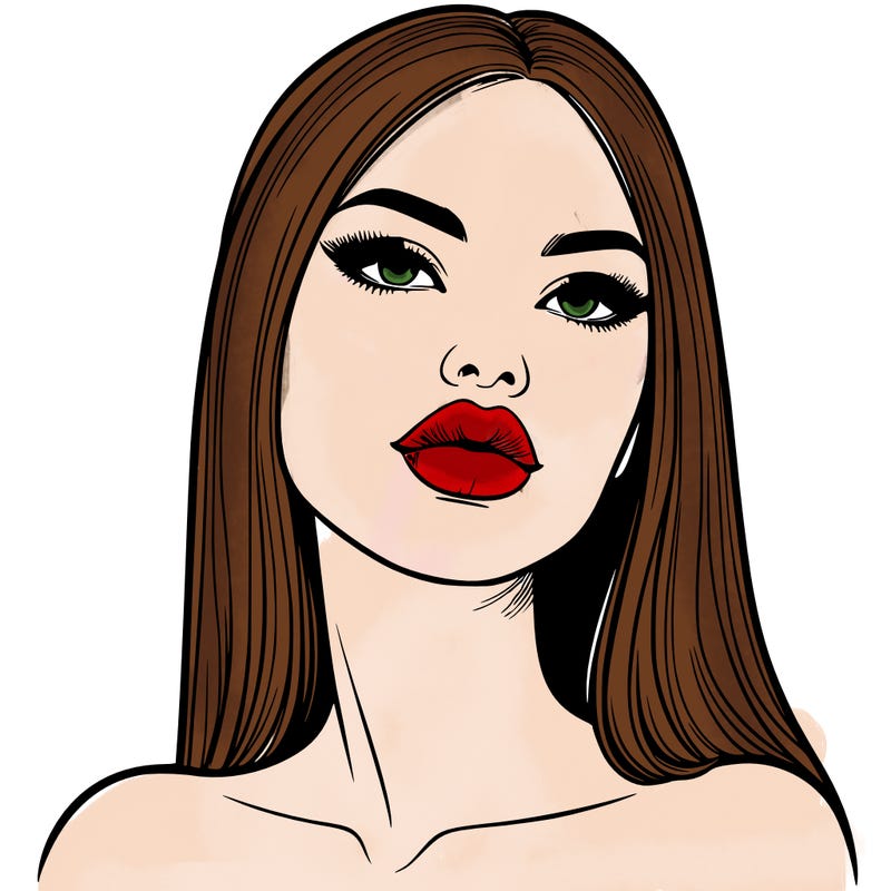realistic woman with full lips