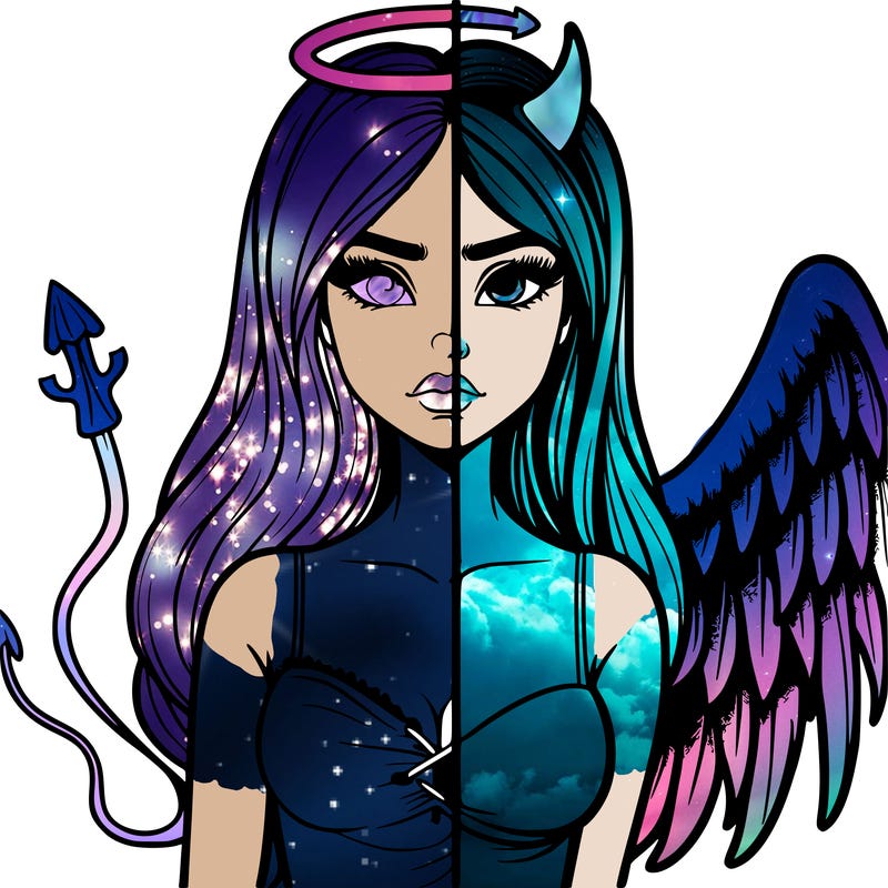 devil vs angel realistic girl