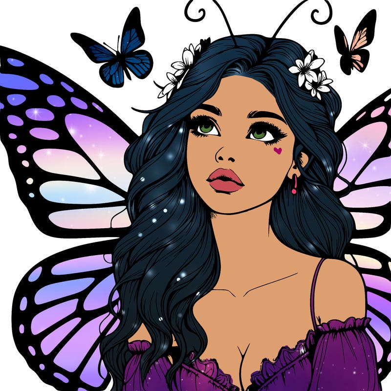 butterfly fairy realistic girl