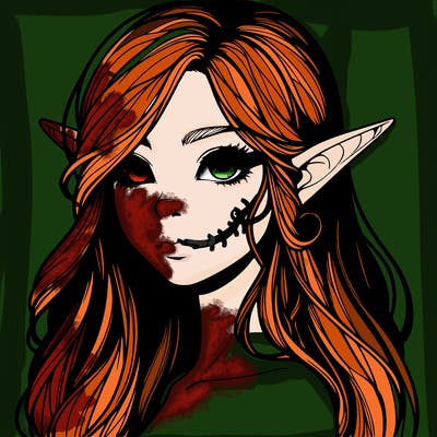 elf girl realistic dark fantasy