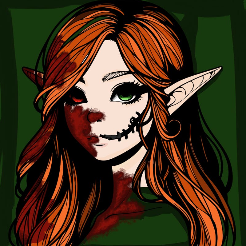 elf girl realistic dark fantasy