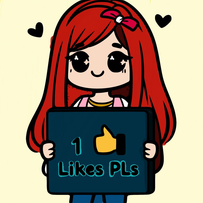 girl holding a sign saying 10 likes pls