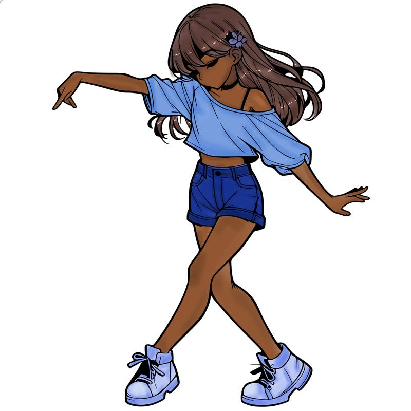 realistic girl danceing