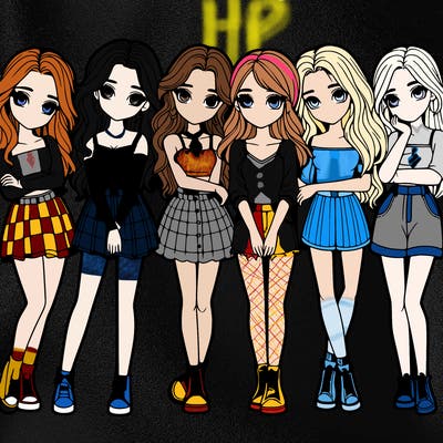 a group of girls realistic