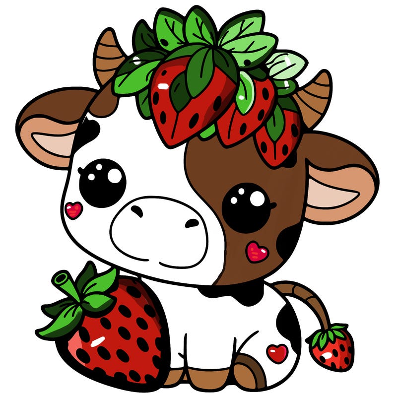 cute strawberry cow