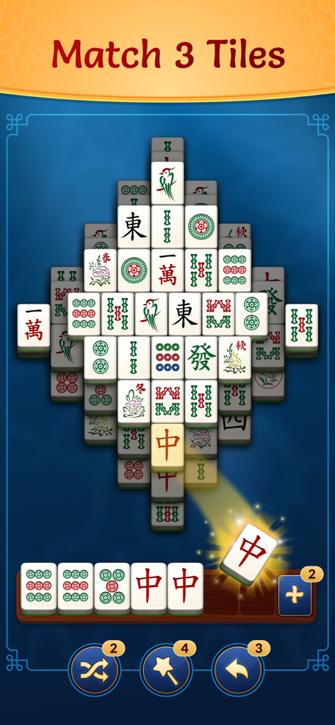 Zen Tiles - Mahjong Match - Zen Tiles Mahjong game screen showing triple match puzzle mechanics