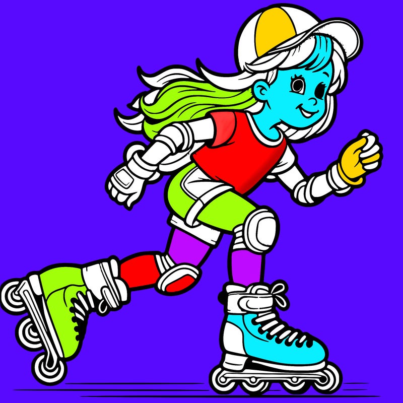 girl riding rollerblades