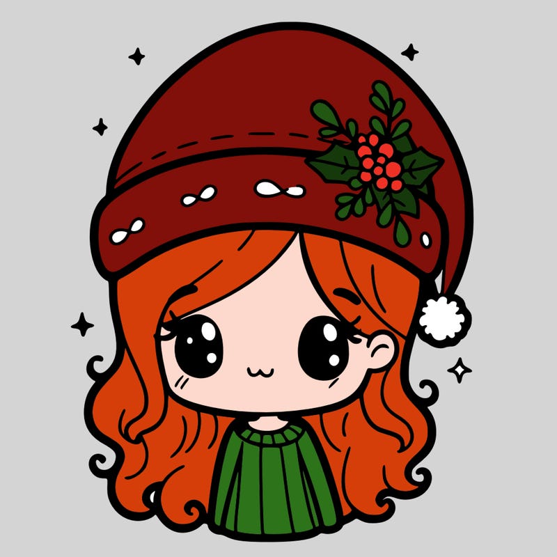 christmas hat girl
