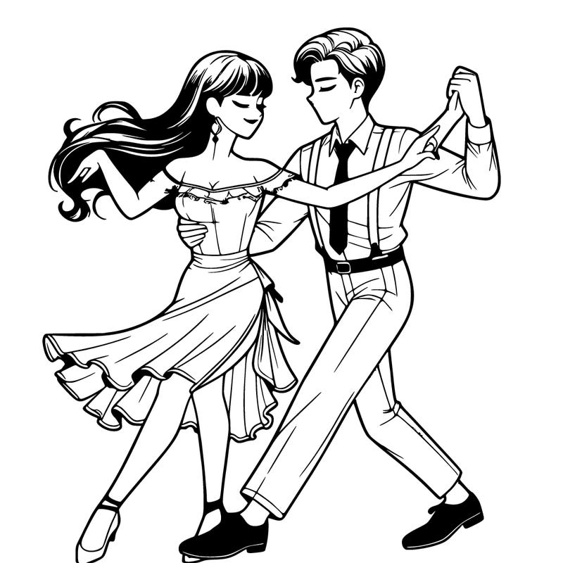 couple dancing realistic pretty