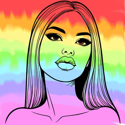 realistic woman with full lips