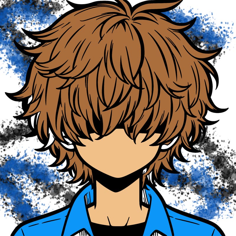 manga boy fluffy hair covering his eyes