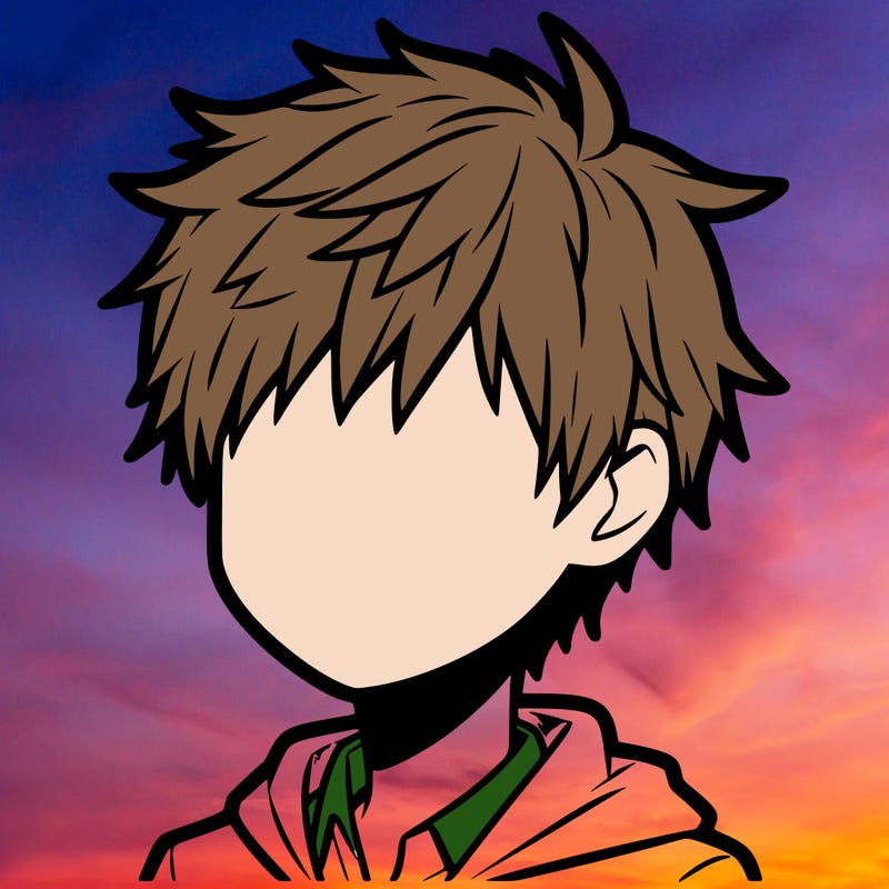 a boy faceless anime