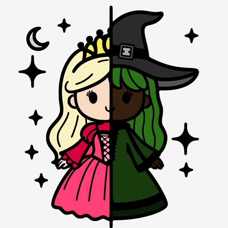 split princess and witch
