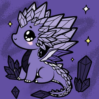little cute crystal dragon