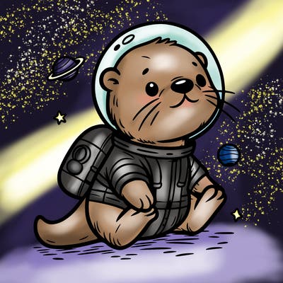 otter in a space suit
