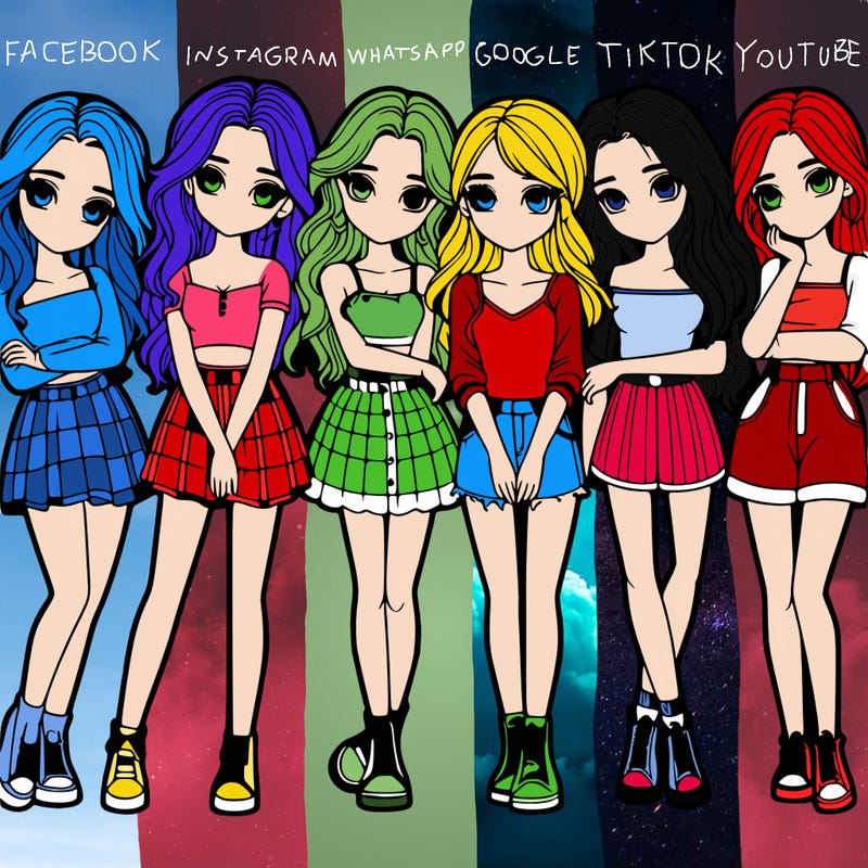 a group of girls realistic