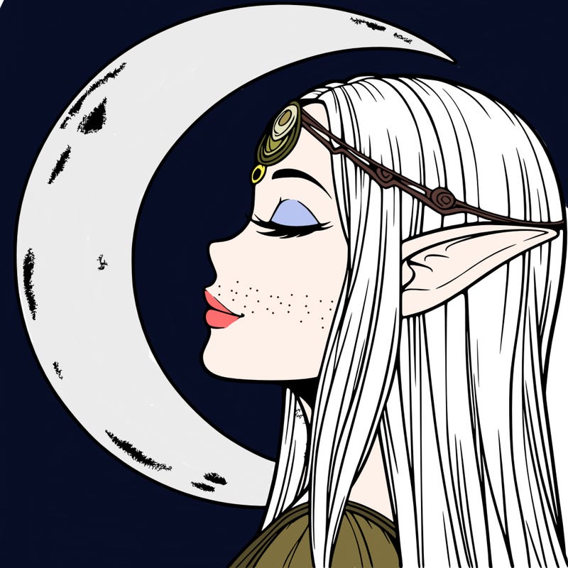 a realistic moon elf