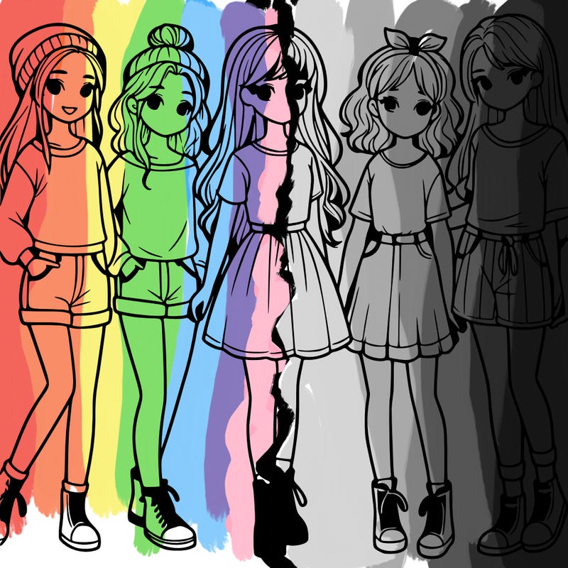 a group of five girls