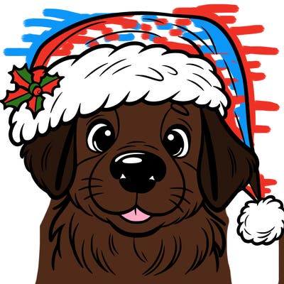 dog in a christmas hat