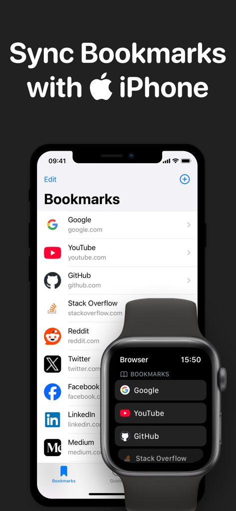UBrowser: Watch Web Browser - Sync web browser bookmarks between iPhone and Apple Watch