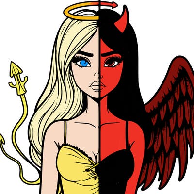 devil vs angel realistic girl