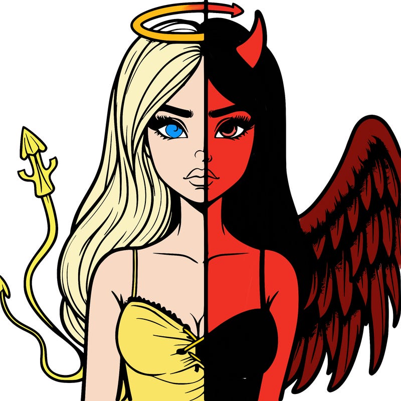 devil vs angel realistic girl