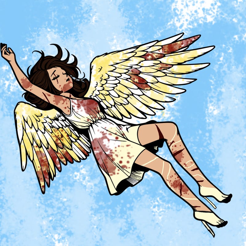a falling angel realistic