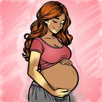 woman heavily pregnant realistic
