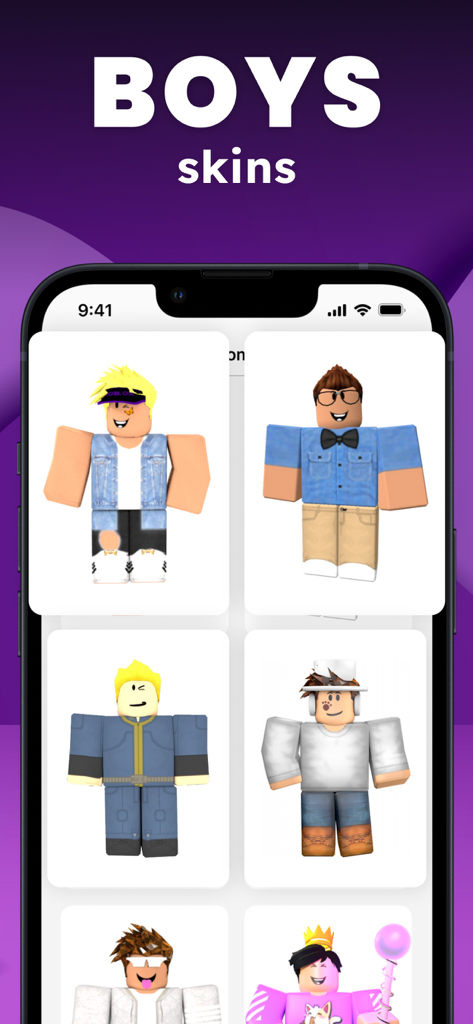 Galerie de skins de personnages masculins personnalisés dans l'éditeur de vêtements Roblox