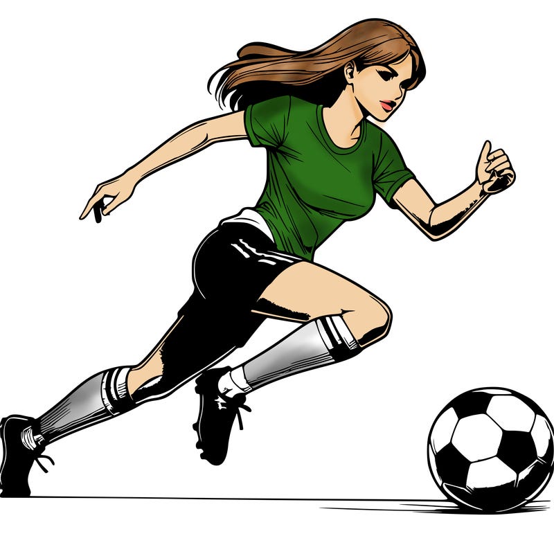 realistic woman playing soccer