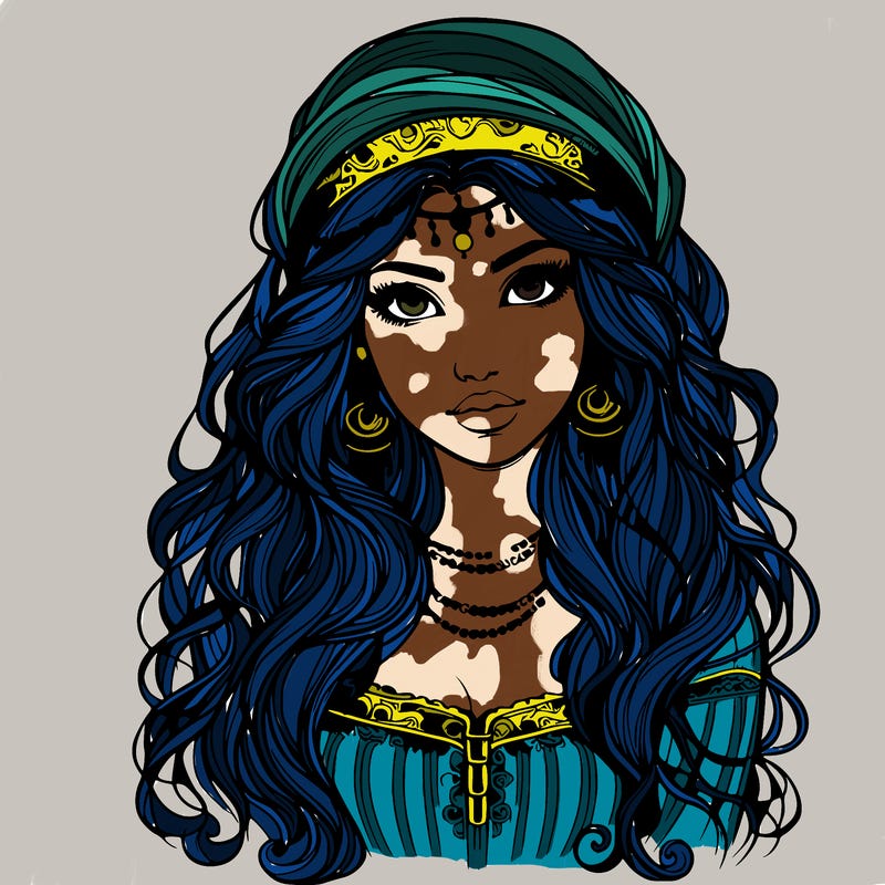 realistic beautiful mysterious gypsy girl