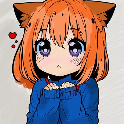 shy anime catgirl