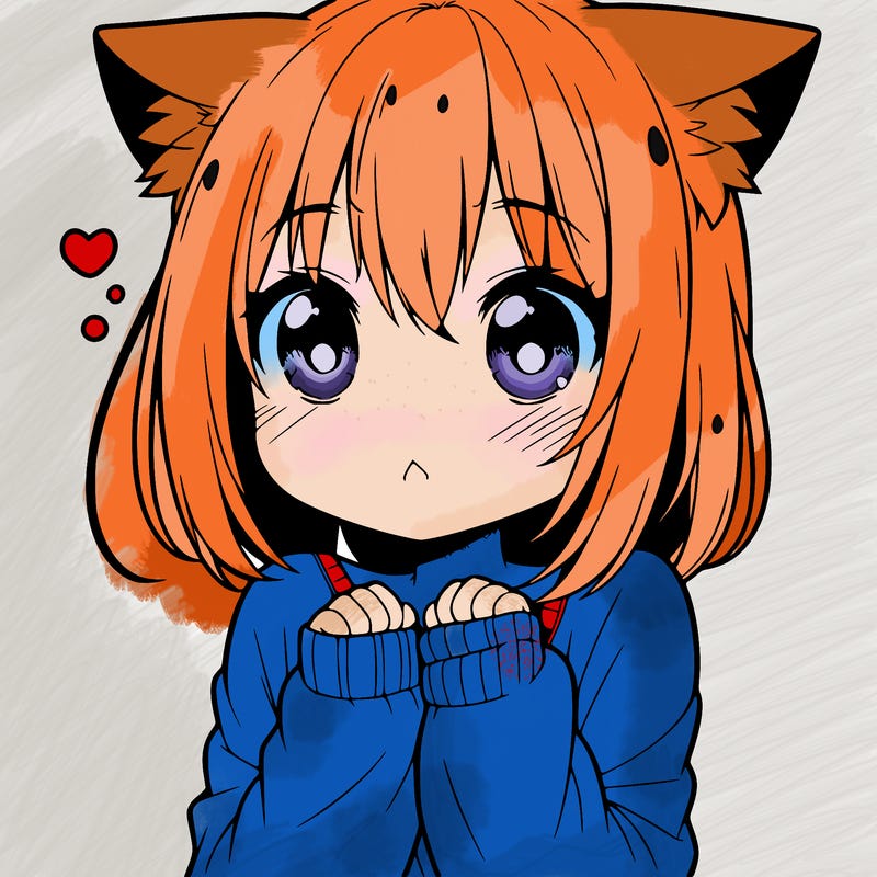 shy anime catgirl