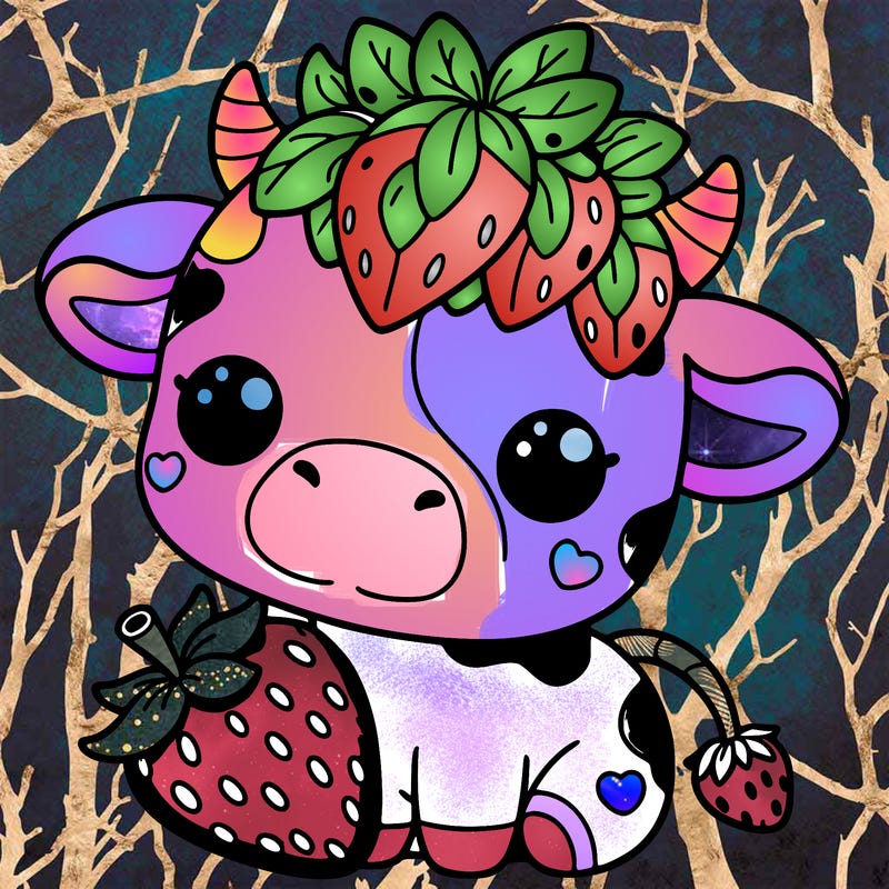 cute strawberry cow