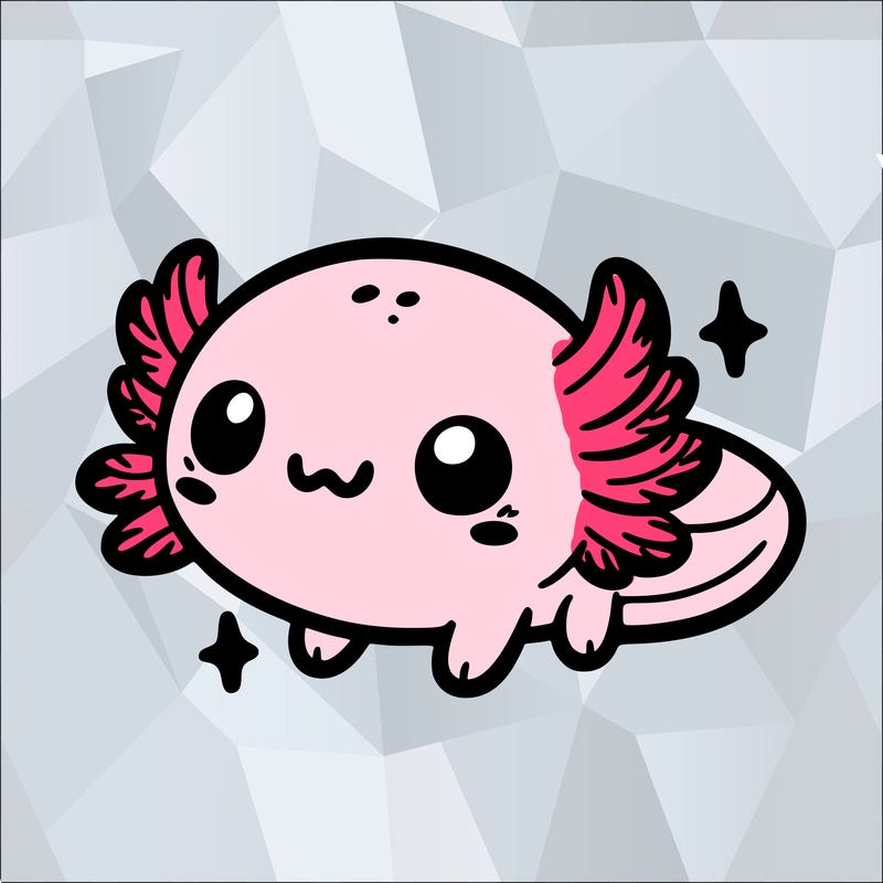 cute easy baby axolotl