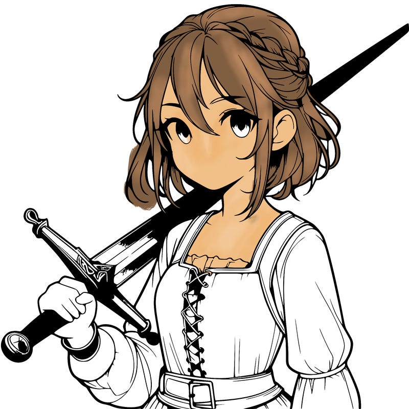 realistic girl with a sword